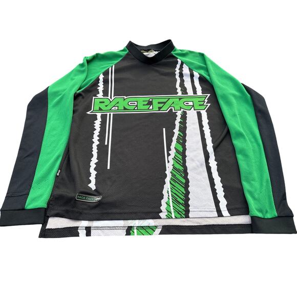 Raceface jersey y2k motocross bike long sleeve green black moto 20x27 Medium - Picture 3 of 4